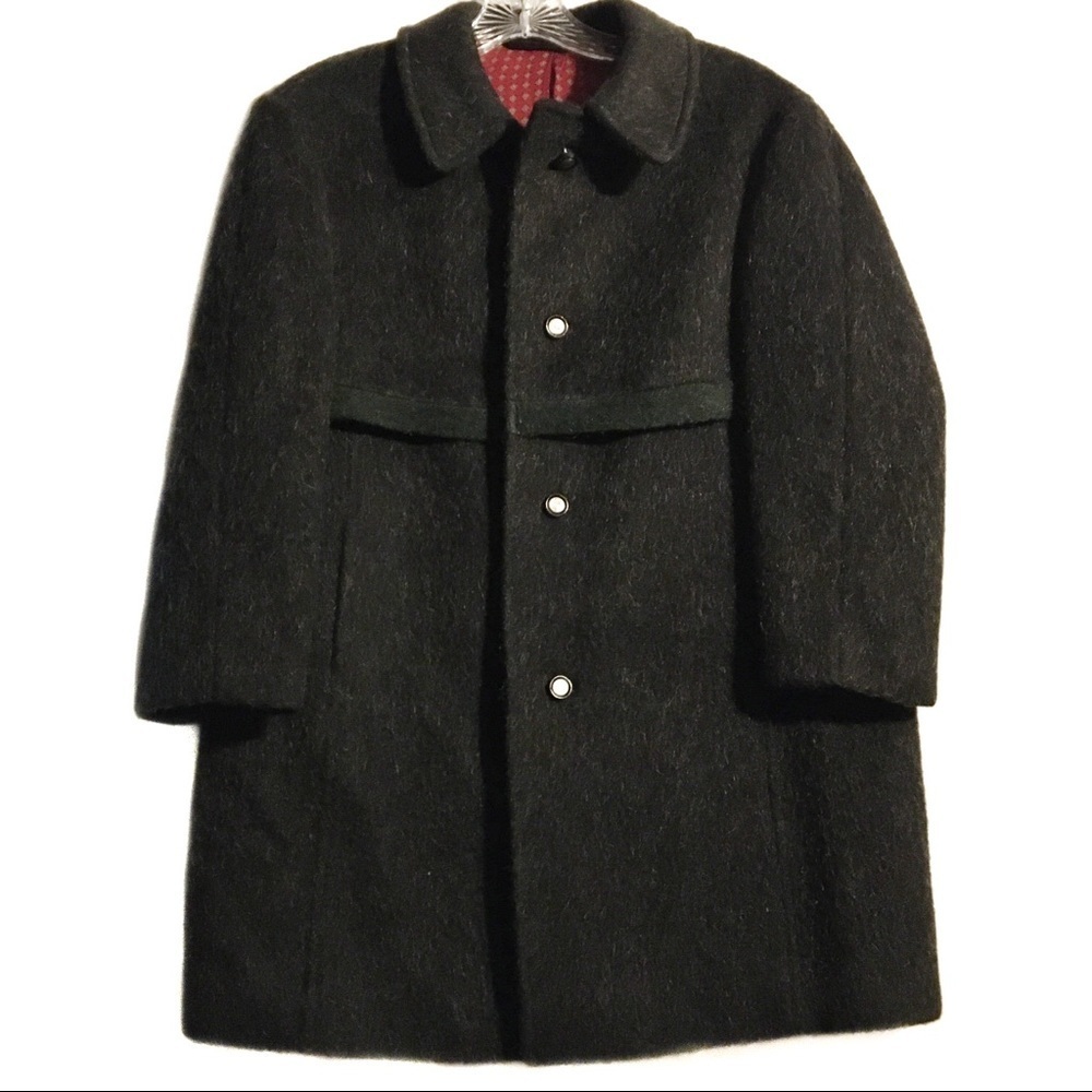 Hochland‎ wool coat gray green red inner lining 146